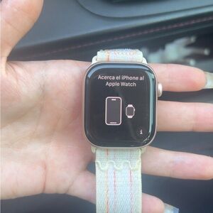 Apple Smartwatch with Cream Band